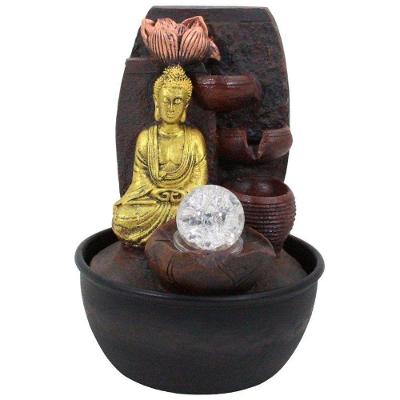 Fonte De água Decorativa Budag Flor De Lotus Luz De Led Bivolt