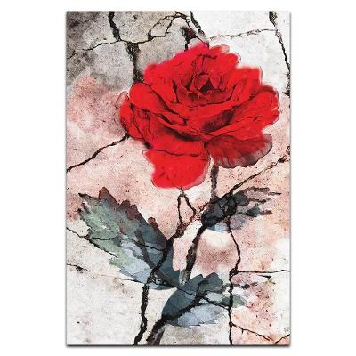 Kit Placas Quadros 3 Pçs Mdf 20X30 Título Rosas Vermelhas