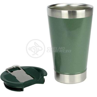 Copo Térmico Com Tampa E Abridor De Garrafa 473ml Verde