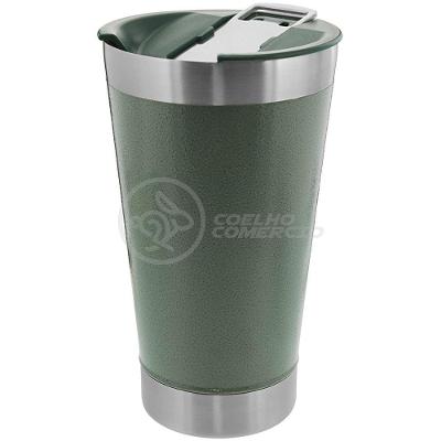 Copo Térmico Com Tampa E Abridor De Garrafa 473ml Verde.