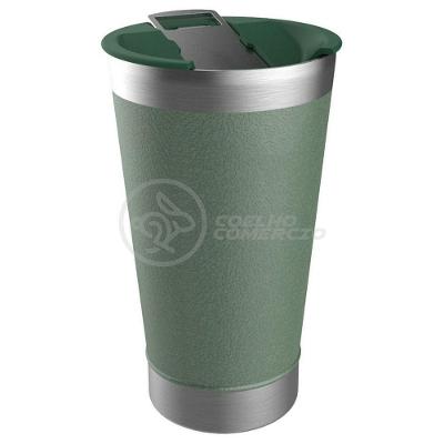 Copo Térmico Com Tampa E Abridor De Garrafa 473ml Verde