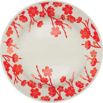 Kit 8 Pratos Rasos Donna Jardim Oriental Oxford Cerâmica 24cm