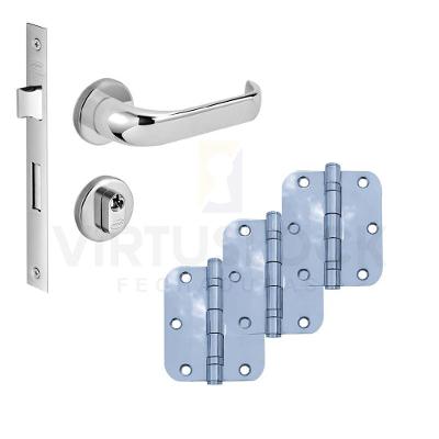 Kit Fechadura Externa Duna Imab + 3 Dobradiças C/red De Inox 3 X 2 ½