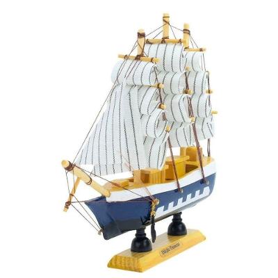 Miniatura Barco Navio De Madeira Veleiro Decorativo ? 22cm