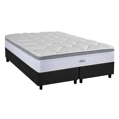 Conjunto Box King: Colchão Molas Herval Masterpocket Ensacadas Toledo + Base Crc Suede Gray(193x203)