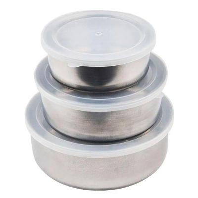 Kit Conjunto 3 Potes Inox Com Tampa Plástica