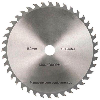 Disco De Serra Circular Com 40 Dentes 7" 180mm Para Madeira