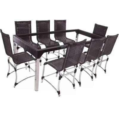Conjunto De 8 Cadeiras E Mesa De Jantar Haiti  Preto
