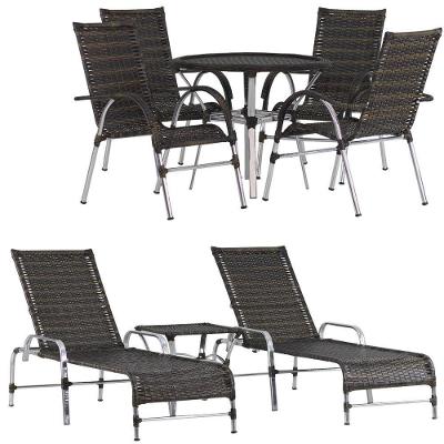 4 Cadeiras E Mesa, 2 Espreguiçadeiras E Mesa  Pedra Ferro