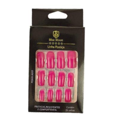 Blue Moon Unhas Postiças Rosa Escuro Autocolantes Tamanho Médio (24 Unidades)