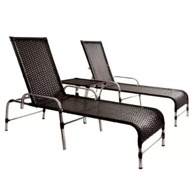 Kit 2 Espreguiçadeiras Catar E Mesa Garden  Preto