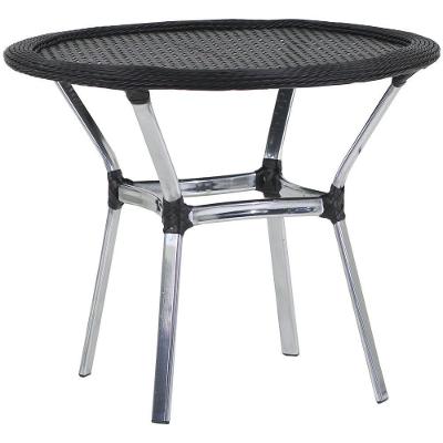 Mesa Emily Com Tampo Tramado Em Alumínio  Preto