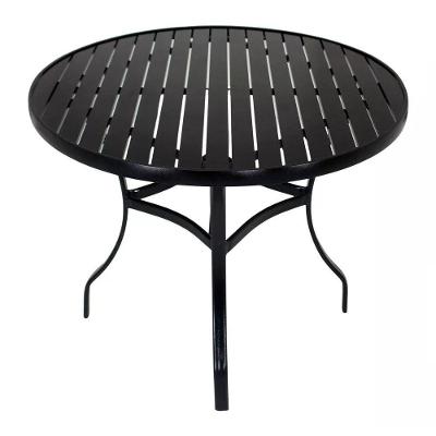 Mesa Com Tampo Ripado Alumínio Para Cozinha  Preto