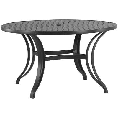 Mesa Em Alumínio Com Tampo Ripado De 150 Cm  Preto