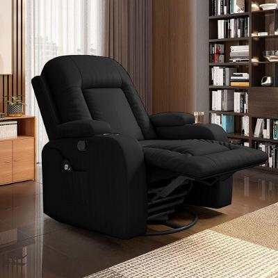 Poltrona Do Papai Reclinável Massagem E Aquecimento Balanço 2 Porta Copos Mark Pu Preto G31