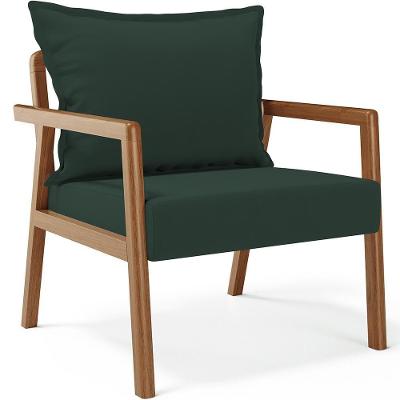 Poltrona Decorativa Para De Estar E Living Alícia B04 Suede Verde Musgo