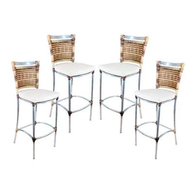 Kit 4 Banquetas Em Alumínio Jk Para Cozinha  Capuccino