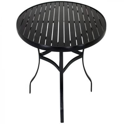 Mesa Com Tampo Ripado De 120 Cm Em Alumínio  Preto