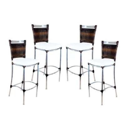 Kit 4 Banquetas Em Alumínio Jk Para Cozinha  Pedra Ferro