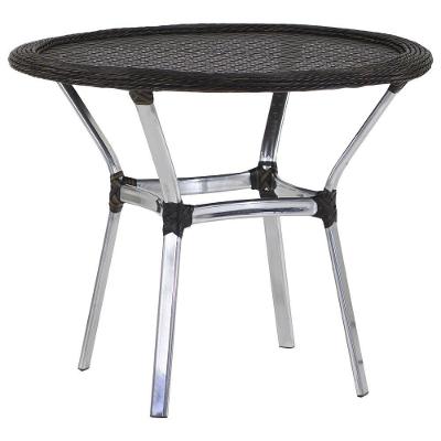 Mesa Emily Com Tampo Tramado Em Alumínio  Pedra Ferro