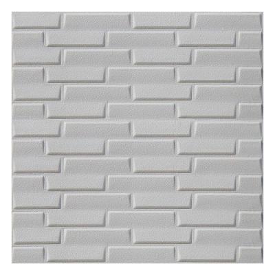 Painel Placa 3d Auto Adesivo Tijolinho Branco 70x70cm Alto Relevo