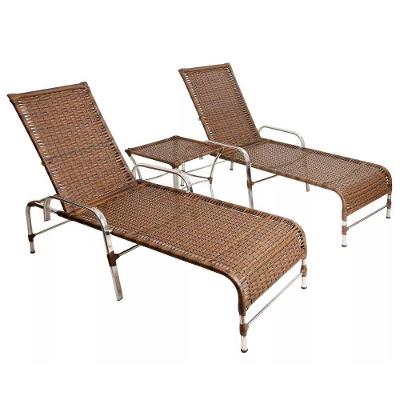 Kit 2 Espreguiçadeiras Catar E Mesa Garden  Argila
