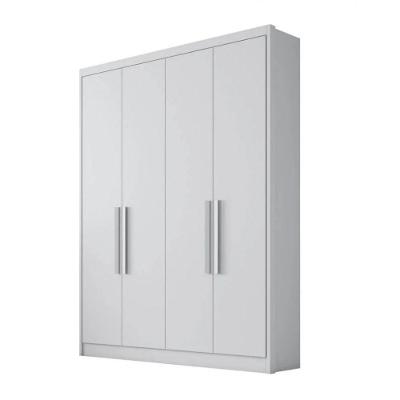 Guarda Roupa Solteiro Moderni 100% Mdf 4 Portas 3 Gavetas Branco
