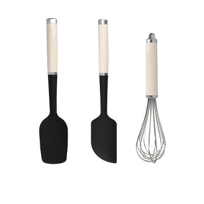 Kit Espátula E Fouet Cozinha 3 Peças Luxo Creme Kitchenaid