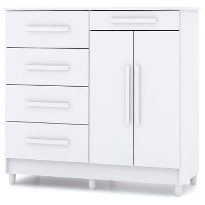 Cômoda Sapateira Sirios 5 Gavetas 2 Portas Branco