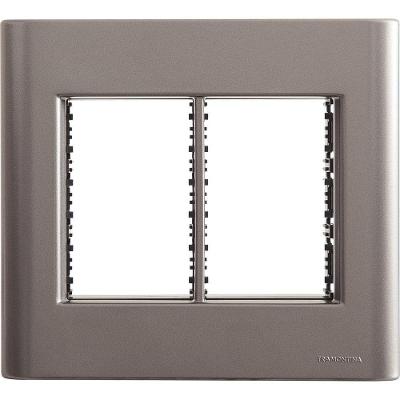 Placa 6 Postos 4x4 Tramontina Giz Onix Metalizado Suporte Tramontina