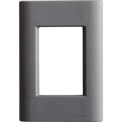 Placa 3 Postos 4x2 Tramontina Giz Titânio Soft Touch Sem Suporte Tramontina