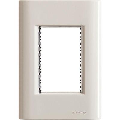 Placa 3 Postos 4x2 Tramontina Giz Fendi Soft Touch Suporte Tramontina