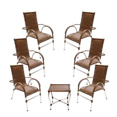 Kit 6 Cadeiras E Mesa Vênus Churrasco Trama Argila