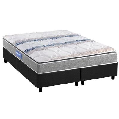 Cama Box King: Colchão Espuma D45 Probel Guarda Costas + Base Crc Suede Gray(193X203)