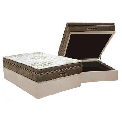 Cama Box Baú Casal: Colchão Molas SuperPocket Ensacadas Ortobom  Gold Ultra Gel + Base CRC Suede Clean(138x188)