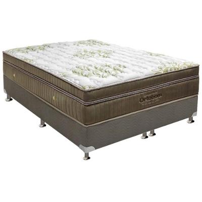 Cama Box Casal: Colchão Molas SuperPocket Ensacadas Ortobom  Gold Ultragel + Base CRC Suede Cinza(138x188)