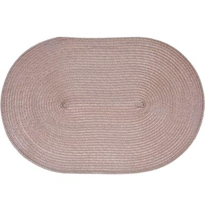 Kit 8 Americano Requinte Liso Para Mesa Oval 30x45cm Taupe