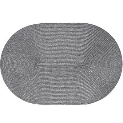 Kit 4 Americano Requinte Liso Para Mesa Oval 30x45cm Chumbo
