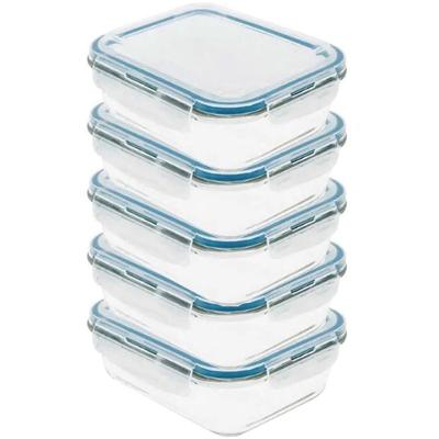 Kit 5 Pote De Vidro Com Tampa Hermética 640ml 17,5x13x5,6