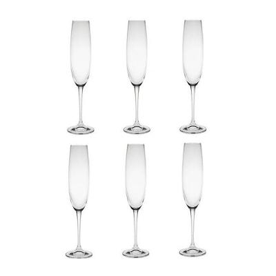 Jogo 6 Taças P- Champanhe 250ml Cristal Fulica Bohemia
