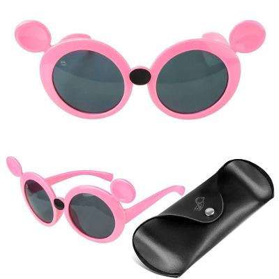 Oculos Sol Minnie Infantil Rosa Protecao Uv + Case Praia