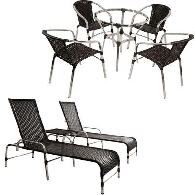 Kit Jogo De 4 Cadeiras E Mesa Floripa Trama Original Preto