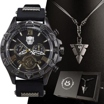 Relogio Masculino Pantera Aço Inox Preto + Cordão Corrente Analogico Presente Casual  Social