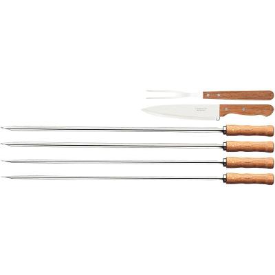 Jogo Para Churrasco Em Aço Inox E Madeira 6pçs - Tramontina