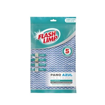 Pano Multiuso Azul 5 Pçs - Flashlimp