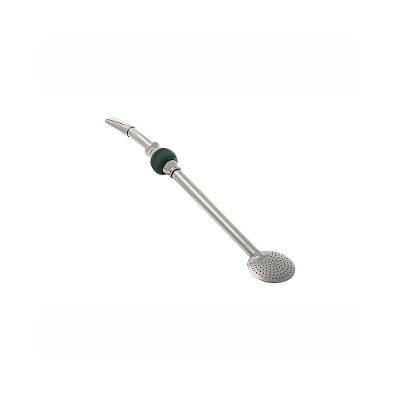 Bomba De Chimarrão Ilex Em Inox Com Rosca E Pedra ágata Verde 25cm - Tramontina