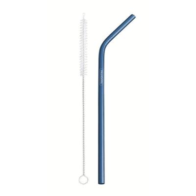 Jogo De Canudo Infantil Em Aço Inox Com Escova Azul 2pçs - Tramontina