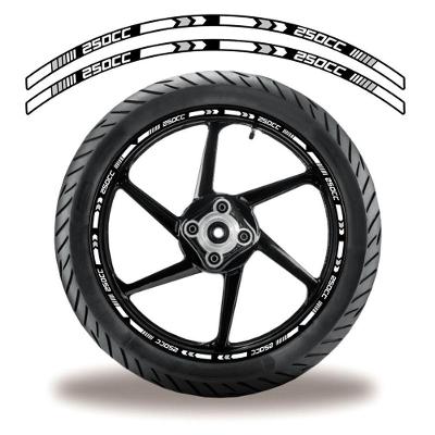 Friso De Roda Adesivo Refletivo Para Motos 250 Cc Branco E Preto Cor Branco