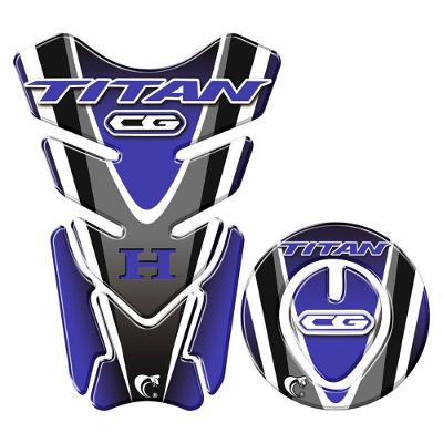 Protetor Tanque E Bocal Adesivo Moto Honda Titan Até 2017 Azul Cor Azul
