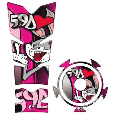 Kit Protetor Tanque E Bocal Adesivo Moto Yamaha Fz15 Pernalonga Rosa Cor Rosa